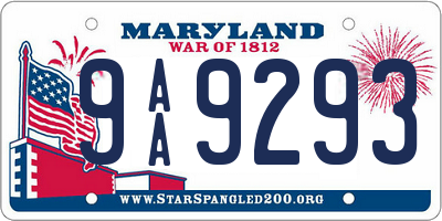 MD license plate 9AA9293