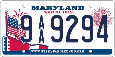 MD license plate 9AA9294