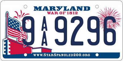 MD license plate 9AA9296