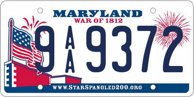 MD license plate 9AA9372