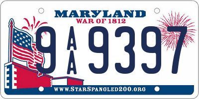 MD license plate 9AA9397