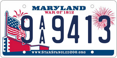 MD license plate 9AA9413