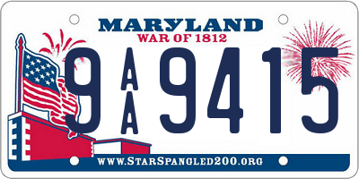 MD license plate 9AA9415