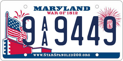 MD license plate 9AA9449