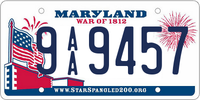 MD license plate 9AA9457