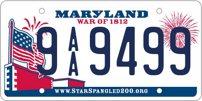 MD license plate 9AA9499