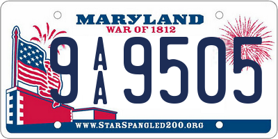 MD license plate 9AA9505