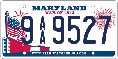 MD license plate 9AA9527