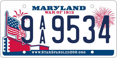 MD license plate 9AA9534