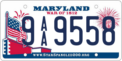 MD license plate 9AA9558