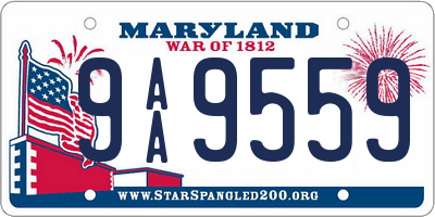 MD license plate 9AA9559
