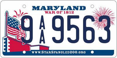 MD license plate 9AA9563