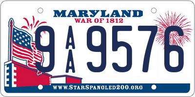 MD license plate 9AA9576
