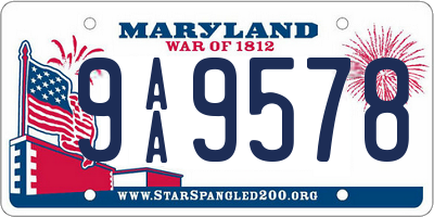 MD license plate 9AA9578