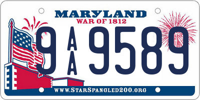 MD license plate 9AA9589