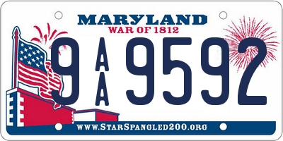 MD license plate 9AA9592
