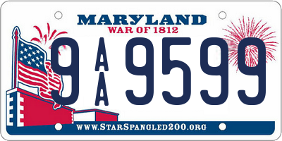 MD license plate 9AA9599