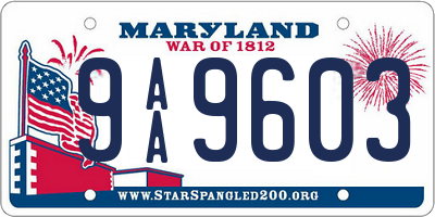 MD license plate 9AA9603