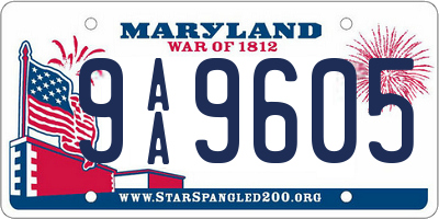 MD license plate 9AA9605