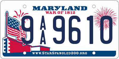 MD license plate 9AA9610