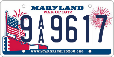 MD license plate 9AA9617