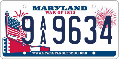 MD license plate 9AA9634