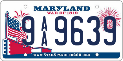 MD license plate 9AA9639