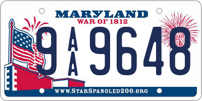 MD license plate 9AA9648