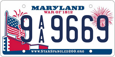 MD license plate 9AA9669
