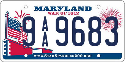 MD license plate 9AA9683