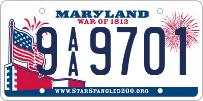MD license plate 9AA9701