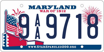 MD license plate 9AA9718