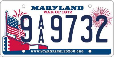 MD license plate 9AA9732