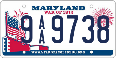 MD license plate 9AA9738
