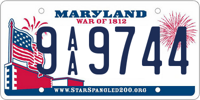 MD license plate 9AA9744