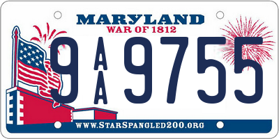 MD license plate 9AA9755
