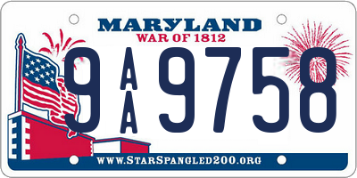 MD license plate 9AA9758