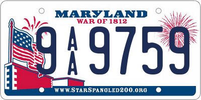 MD license plate 9AA9759