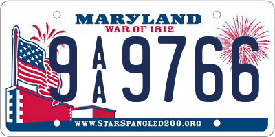 MD license plate 9AA9766