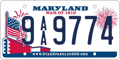 MD license plate 9AA9774