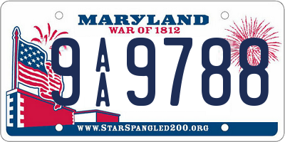 MD license plate 9AA9788