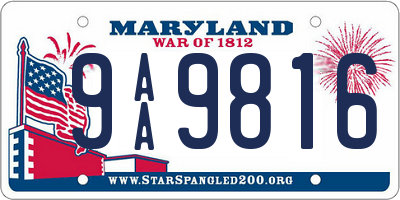 MD license plate 9AA9816