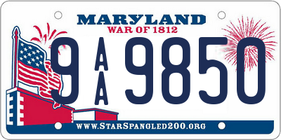 MD license plate 9AA9850