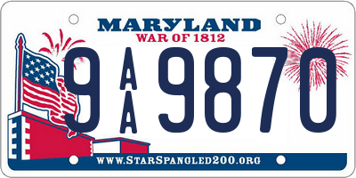 MD license plate 9AA9870