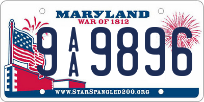 MD license plate 9AA9896