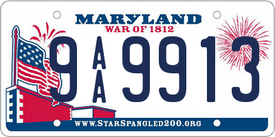 MD license plate 9AA9913