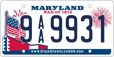 MD license plate 9AA9931