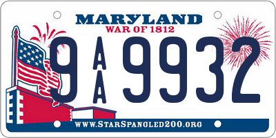 MD license plate 9AA9932