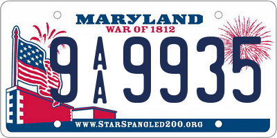 MD license plate 9AA9935