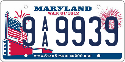 MD license plate 9AA9939